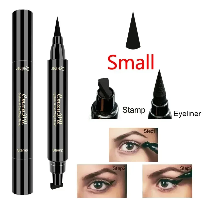 1 Stück großer doppelköpfiger Dichtungs-Eyeliner, wasserdichter und schnell trocknender schwarzer flüssiger Eyeliner, kleiner Wimpernkleberstift, Augen-Make-up-Kosmetik