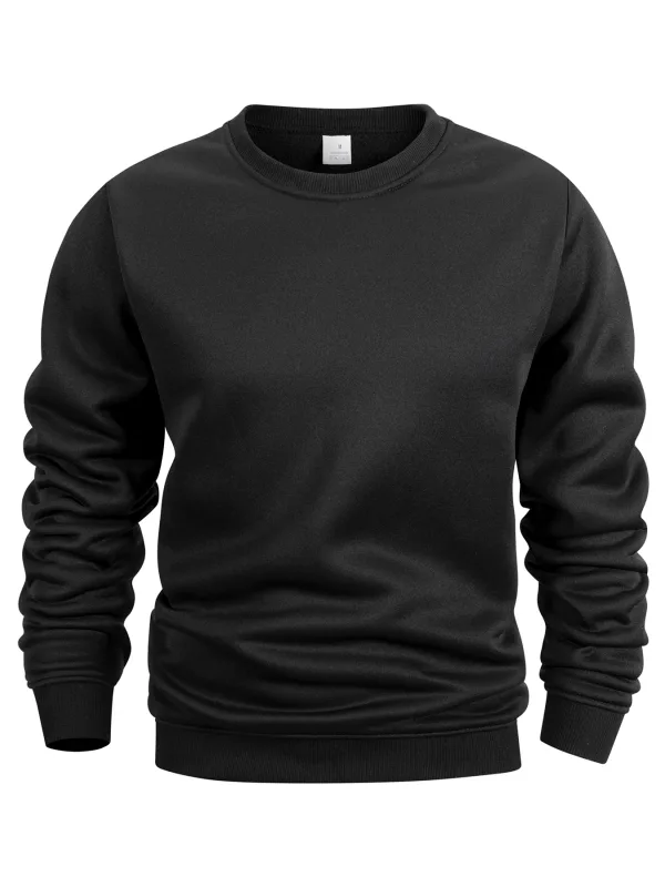 Sweater Leher Krew Lelaki Warna Pepejal Sweatwear Spring Outdoor Kasual Harian Lengan Panjang Pullover Hoodie Pakaian Sukan Lelaki