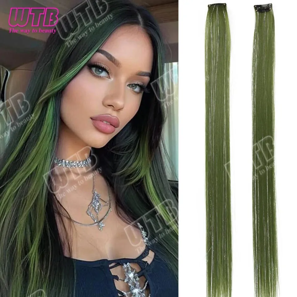 60cm Synthetic Wig BB Clip Style Colored Hair Extension with Laser Wire Suitable for Women Girls to Wear at Holidays and Parties — image 14
