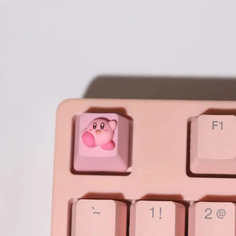 Kirby Keycaps แป้นพิมพ์สำหรับ Mechanical น่ารักหมวกชุดปุ่มส่วนบุคคล Keycaps DIY หมวกอะนิเมะการ์ตูนสีชมพู 3D Keycaps — image 8