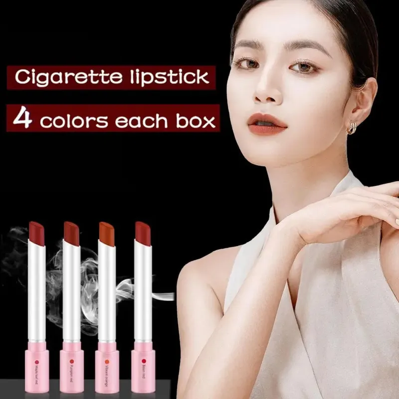 Mattes Samt-Lippenstift-Set, wasserfest, langlebig, antihaftbeschichtet, Lipgloss, Kosmetik für Frauen, 4 Stück, bequem zu tragen — image 3