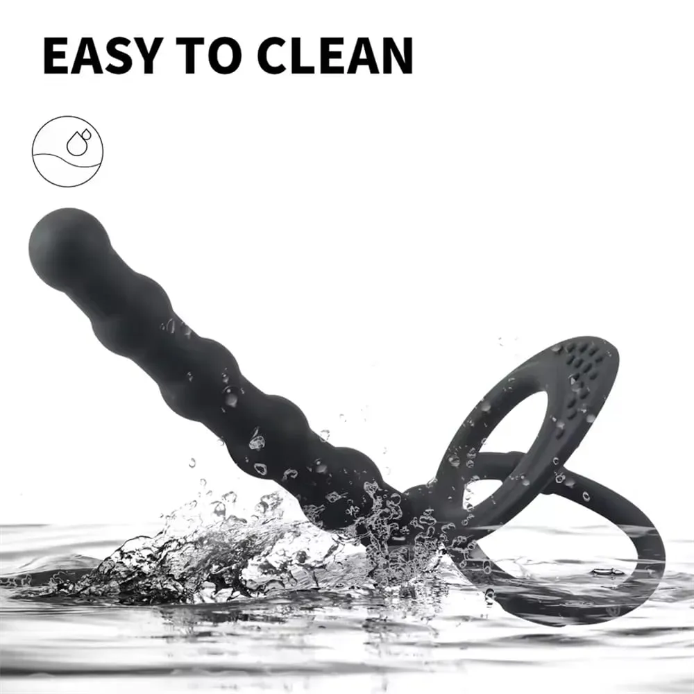 Silicone Doppio Anello Del Rubinetto Perline Anali Butt Plug Dildo Clitoride Della Vagina Massaggiatore Della Prostata Giocattoli Del Sesso Per Le Donne Adulte Coppie Sex Shop — image 5