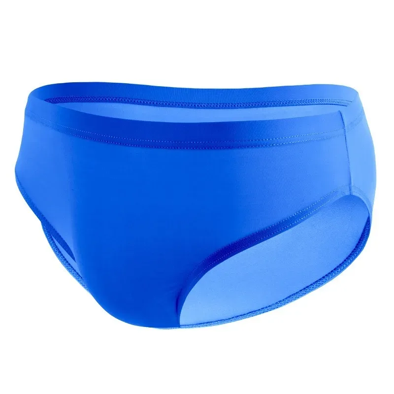 Slips en soie glacée pour hommes, sous-vêtements fins à séchage rapide, taille basse, couleur unie, sous-vêtements masculins Sexy avec poche bombée en U, culotte respirante — image 16