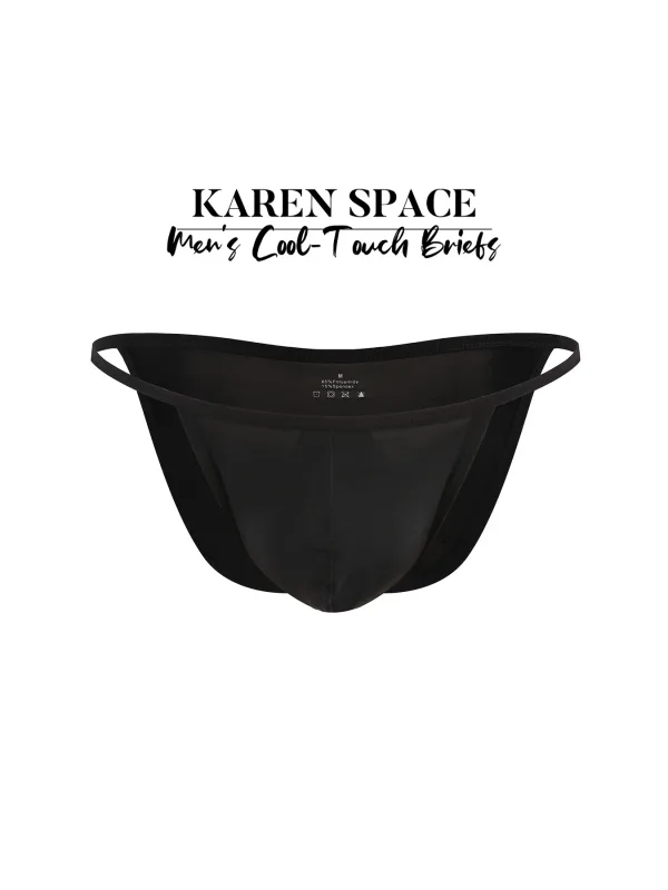 1PC Men's Sexy Low-Waist Briefs with Large Pouch Single Color Thin Belt Comfortable Thin Design for Summer Pure Color Underwear
