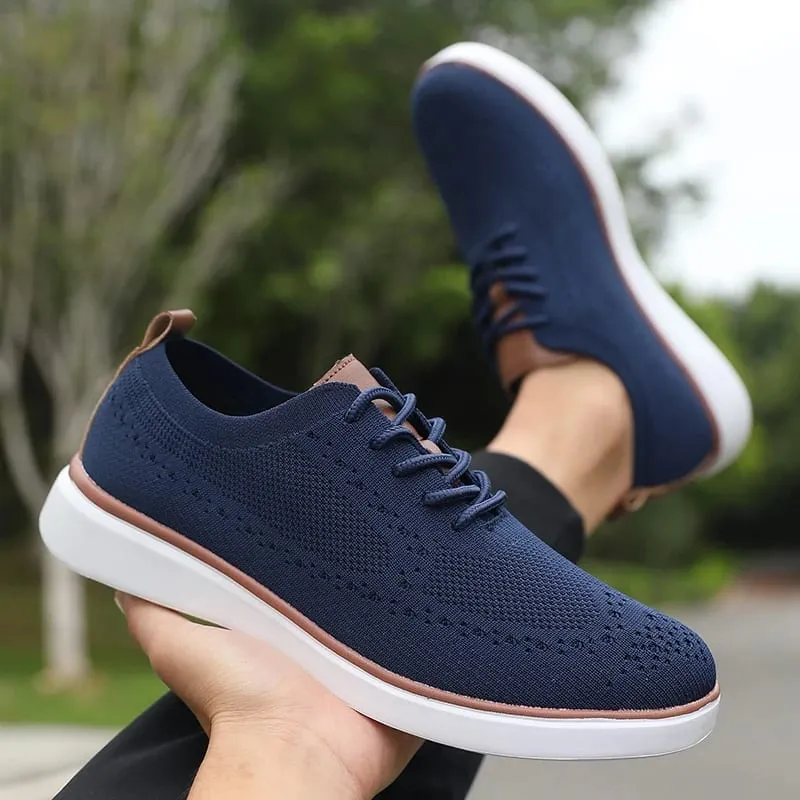 Schlanke Herren-Freizeitschuhe, atmungsaktives Mesh-Obermaterial, bequeme Innensohle, rutschfeste Sohle, lässige Wanderschuhe, Strickdesign, flexible Sohle — image 6
