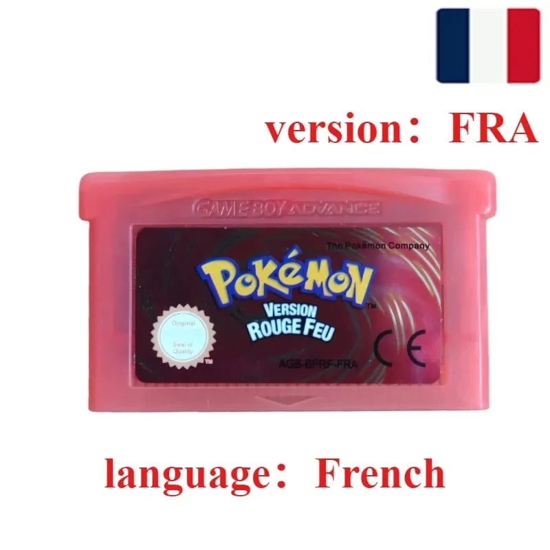 FRA Versione Francese Serie Pokemon Cartuccia di Videogioco a 32 Bit Smeraldo Rosso Fuoco Verde Foglia Rubino Zaffiro GBA Gioco di Carte Giocattolo Regalo — image 9