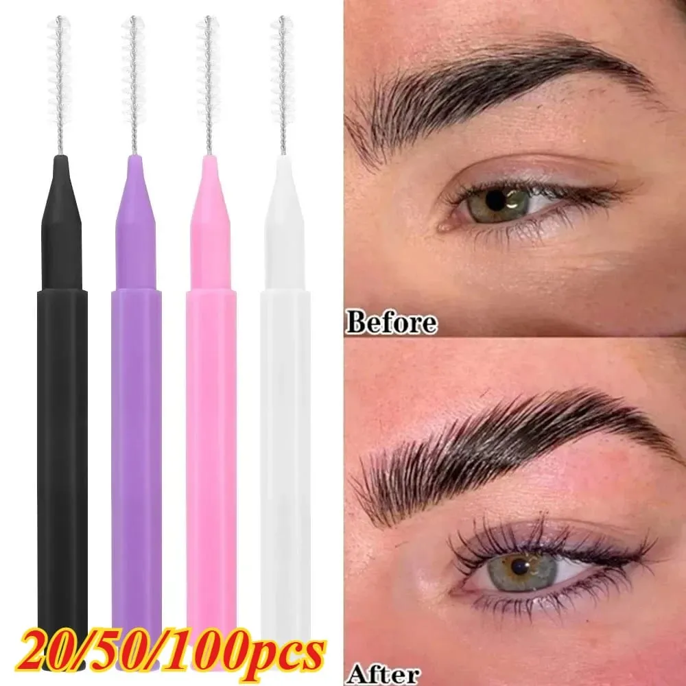 20/50PS Tragbare Mini Augenbraue Pinsel Einweg Wimpern Stirn Heben Pinsel Applikatoren Lash Verlängerung Kamm Schönheit Make-Up-Tools — image 1