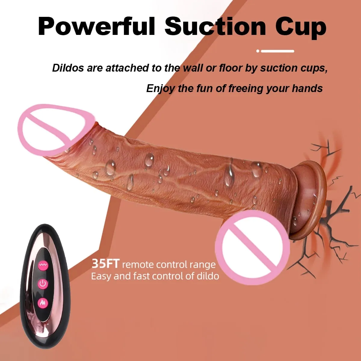 Vibrator Dildo Realistik Wayarles Jauh Berputar Cawan Sedutan Zakar G-spot Perangsang Kelentit Mainan Seks Teleskopik Bergetar Dildo — image 5