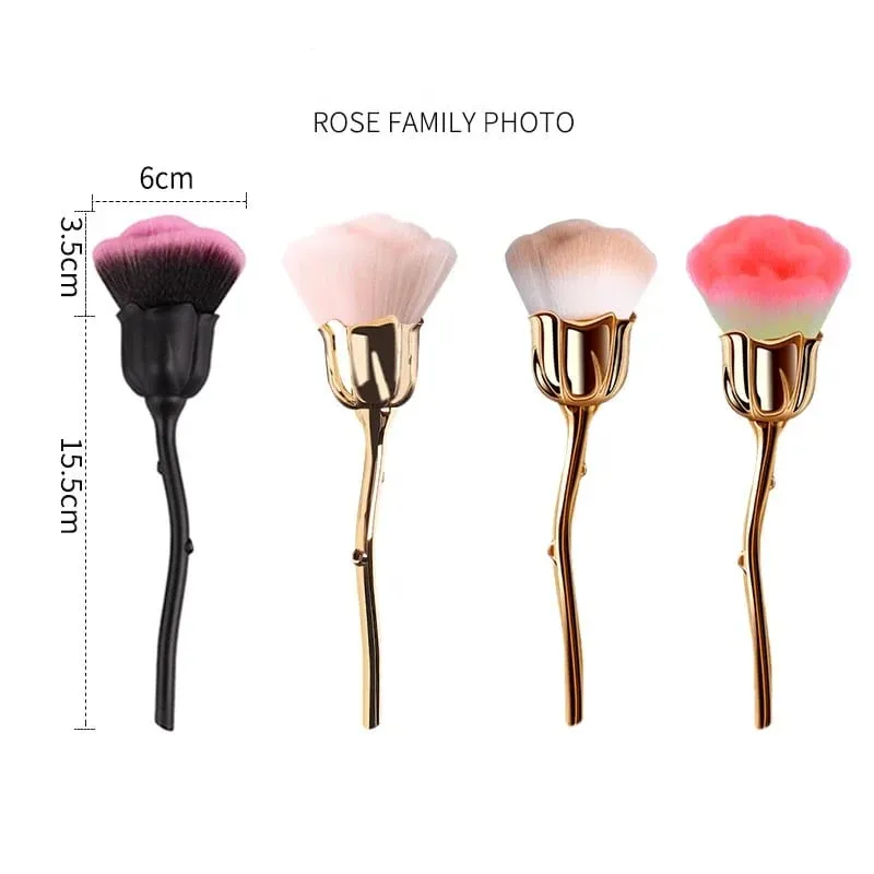 Rose Flower Nail Art แปรงลบเล็บแปรงฝุ่นอะคริลิคคุณภาพสูง UV GEL ผงทำความสะอาดเครื่องมือแปรงแต่งหน้าความงาม — image 6