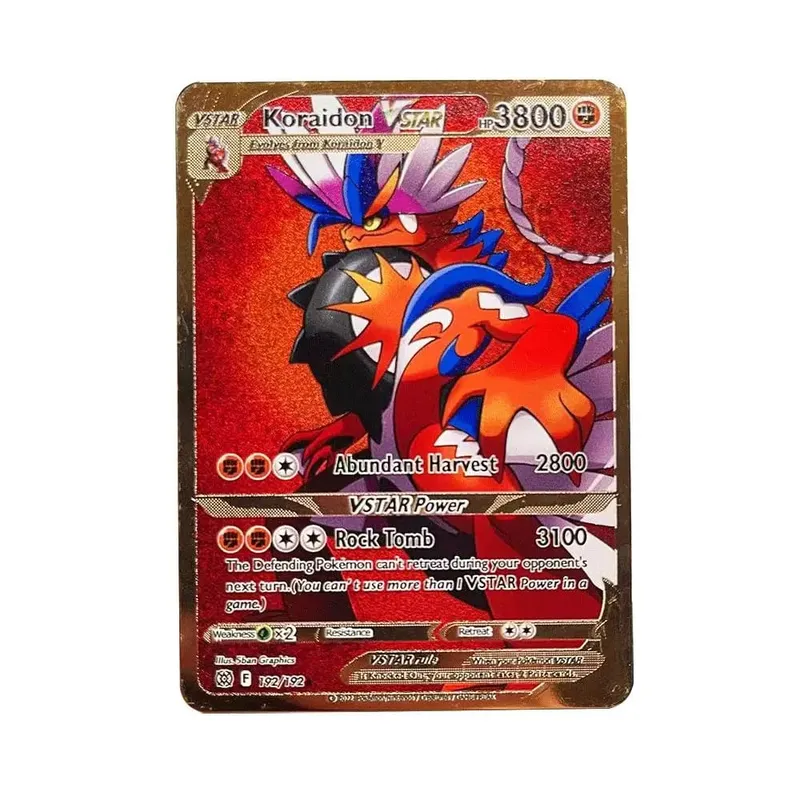 2025 NEU Pokemon Metallkarte 10000 Punkte Arceus Glurak Superkarte Golden English Mewtwo Vmax GX EX Anime Collection Cards Gif — image 23