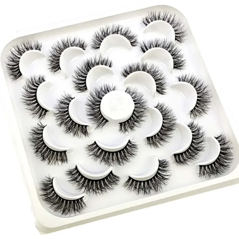 NEW 10 pairs Handmade 3d mink lashes short False Eyelashes Cross Messy Dense Natural Eye Lashes Stage Makeup False Eyelashes — image 17