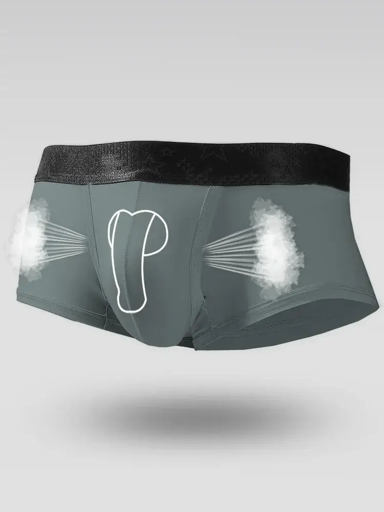 Spermatiska kalsonger herr issilke sommartunna pojkar scrotal buttonstock split varicose boxershorts