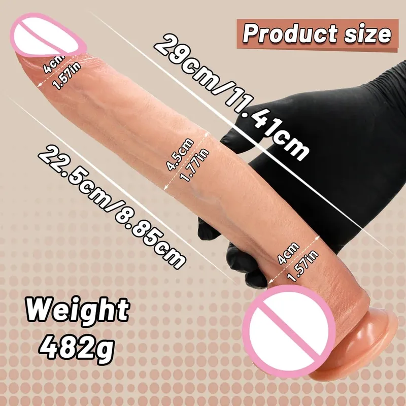Peau réaliste/gode noir Silicone long pénis énormes godes avec ventouse bite pour femmes Masturbation jouets sexuels anaux pour adultes — image 9