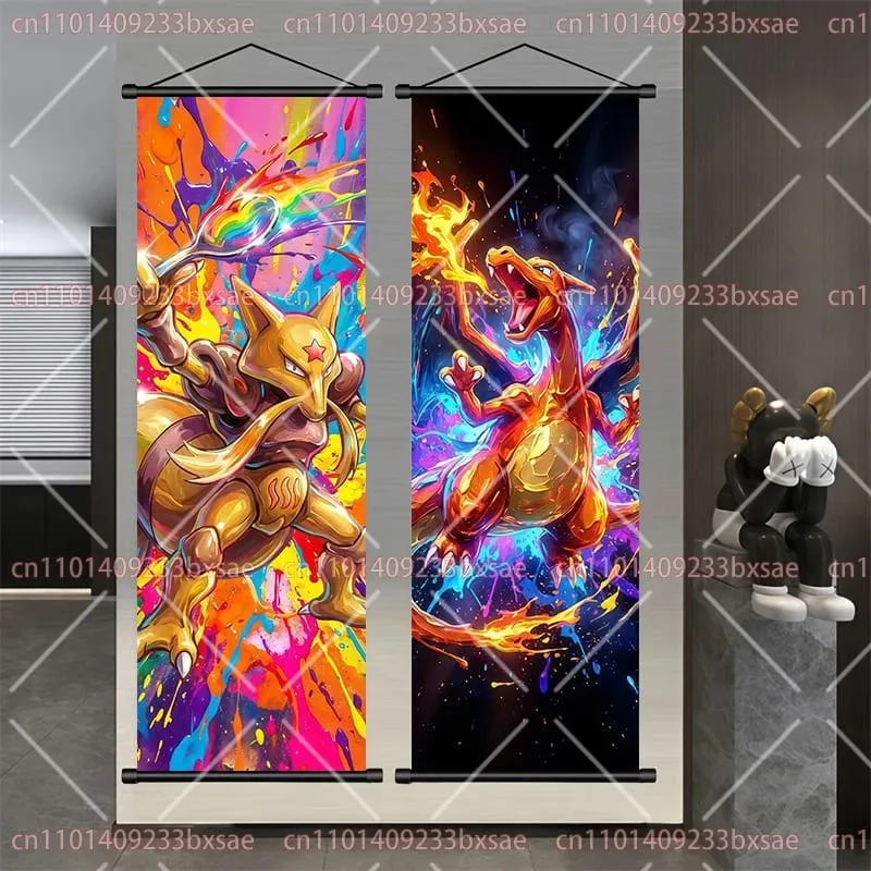 Peinture en rouleau HD de dessin animé Pokémon, Eevee, Pikachu, Suicune, Charizard, Mewtwo, décoration murale de fond, affiche, cadeau pour enfants — image 5