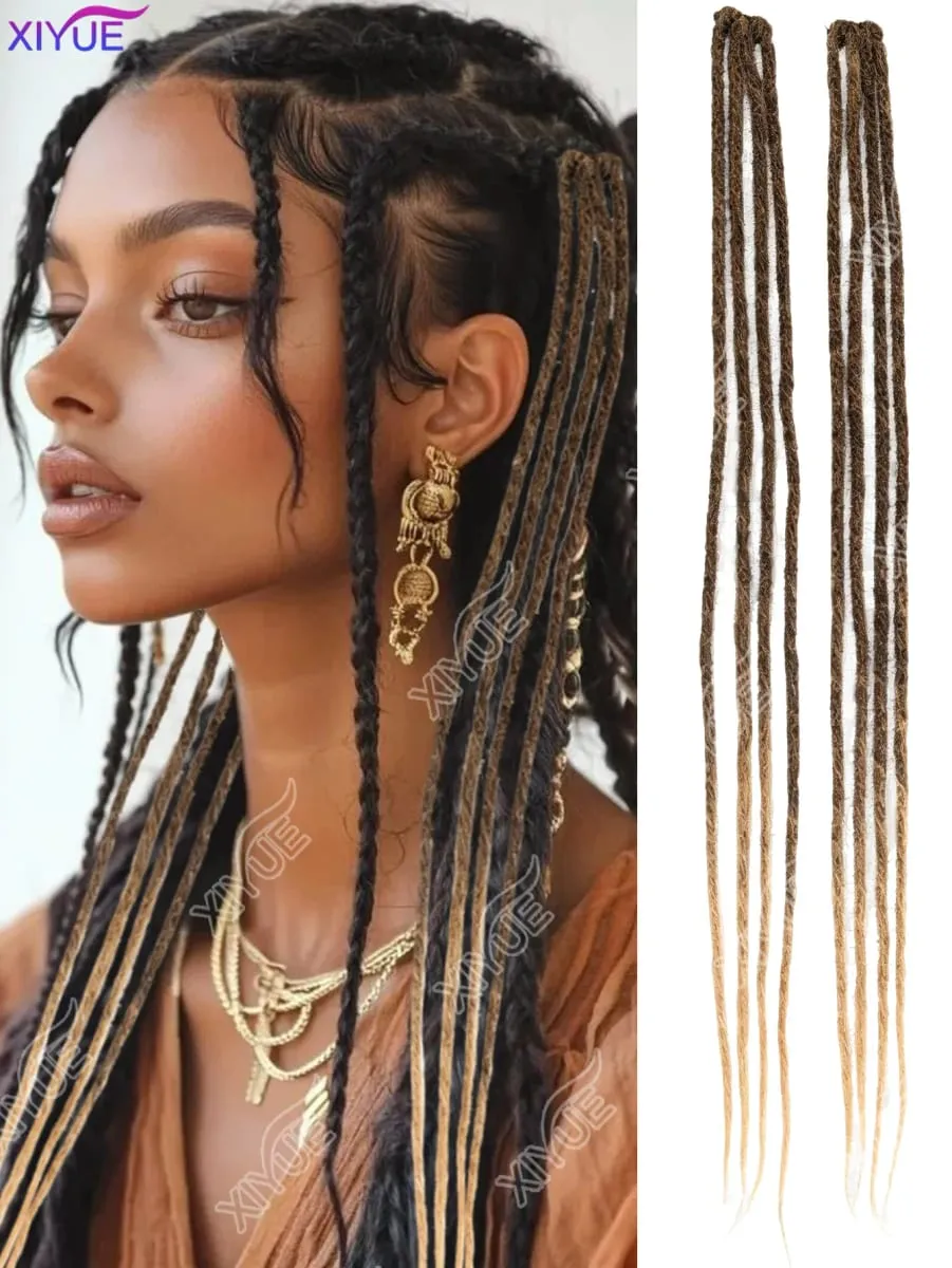 24 tommer syntetisk BB Clip Dreadlock-hårforlængelse Dreadlock-extensions Hip-hop Ombre-hårforlængelser African Tribe Style XY — image 7
