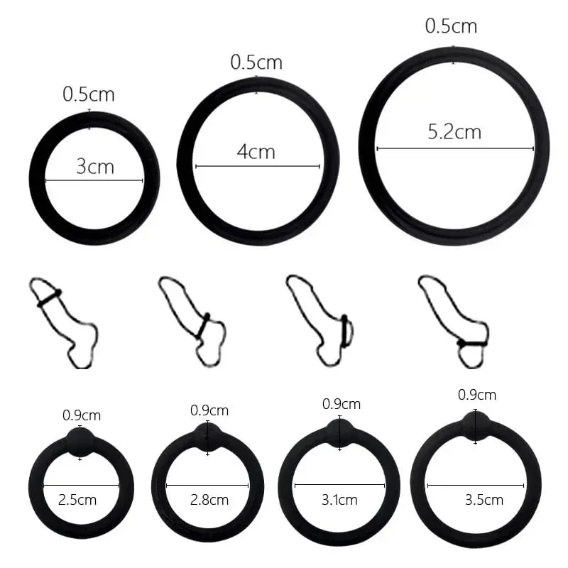 3/4 pcs Penis Rings Cock Rings Sleeve Delay Ejaculation Silicone Beaded Time Lasting Erection Sex Toys for Men Adult Games — image 1