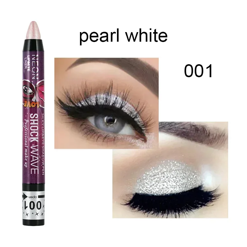 2 In 1 Eyeshadow Lipstick Stick Pencil Waterproof Glitter Matte Eye Shadow Makeup Pigment Eyeshadow Pen