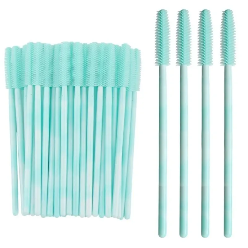 50 pezzi pennelli per ciglia usa e getta strumenti per trucco in silicone mascara bacchetta applicatore arcobaleno colore microbrush pettine per sopracciglia ragazza — image 14