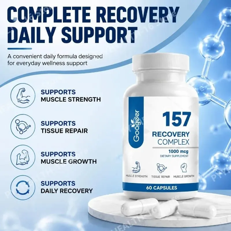 157 Recovery Complex Capsules พร้อม L-Valine และ L-Glutamine สำหรับการฟื้นฟูสนับสนุนการเจริญเติบโตของกล้ามเนื้อ Amino Blend 1,000 Mcg 60 แคปซูล — image 4