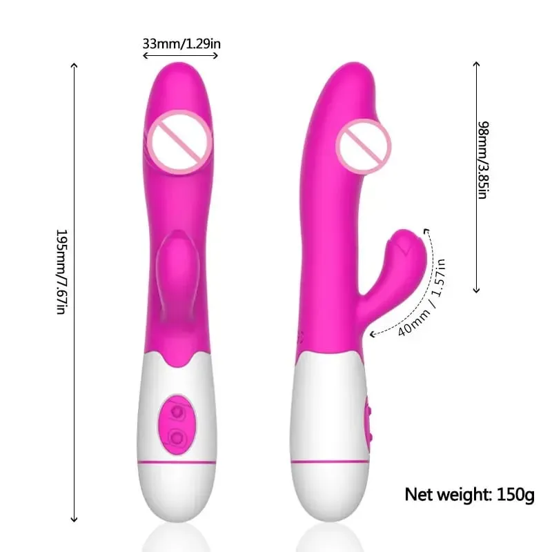 30 Speed Rechargeable Handheld Silicone Adult Clit Clitoral Clitoris Sex Toy G Spot Dual Motor Rabbit Vibrator for Women Female — image 2