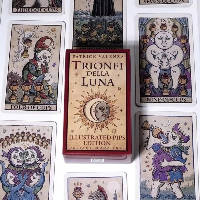 Trionfi della Luna Tarot 78 ดาดฟ้า PDF คู่มือ Fortune Telling การ์ดเกม Travel Cersion Reversed Chakra Planet Zodiac — image 2