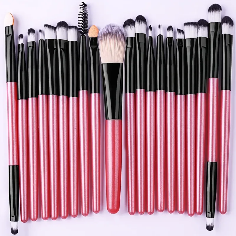 Conjunto de pincéis de maquiagem, 20 peças, sombra, corretivo, base, corretivo, pincel de mistura, macio, fofo, ferramenta de beleza feminina, kit de pincéis de maquiagem