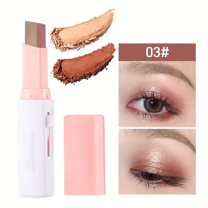 2 in 1 Pearly Highlighter Eyeshadow Stick Makeup Vattenfast Långvarig Glitter Ögonskugga Eyeliner Stick Eyes Makeup Kosmetika