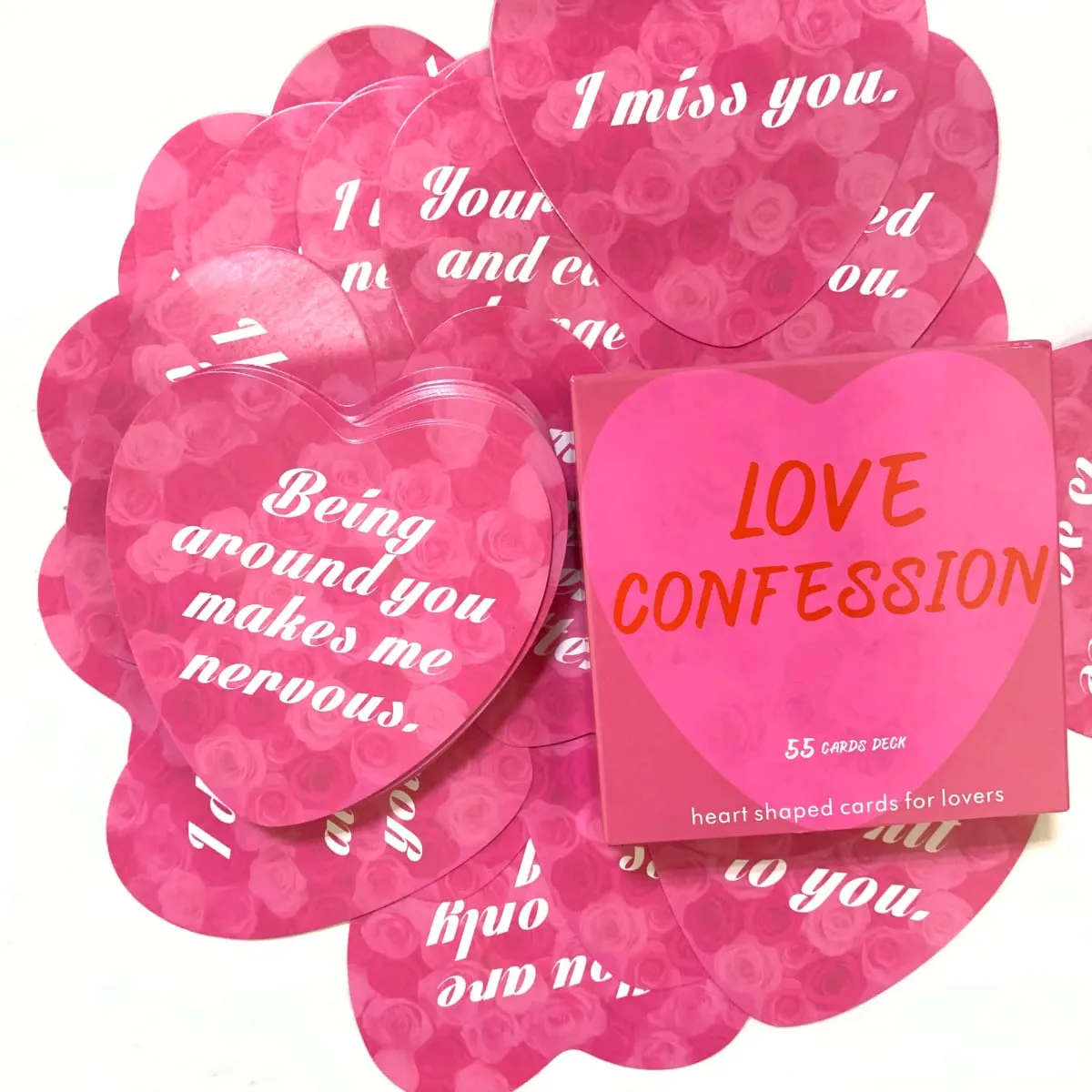 Love Confession Oracle Deck A 55 cartes en forme de coeur mots-clés d'amour signification pour les amoureux jeux de société anglais Divination destin — image 3