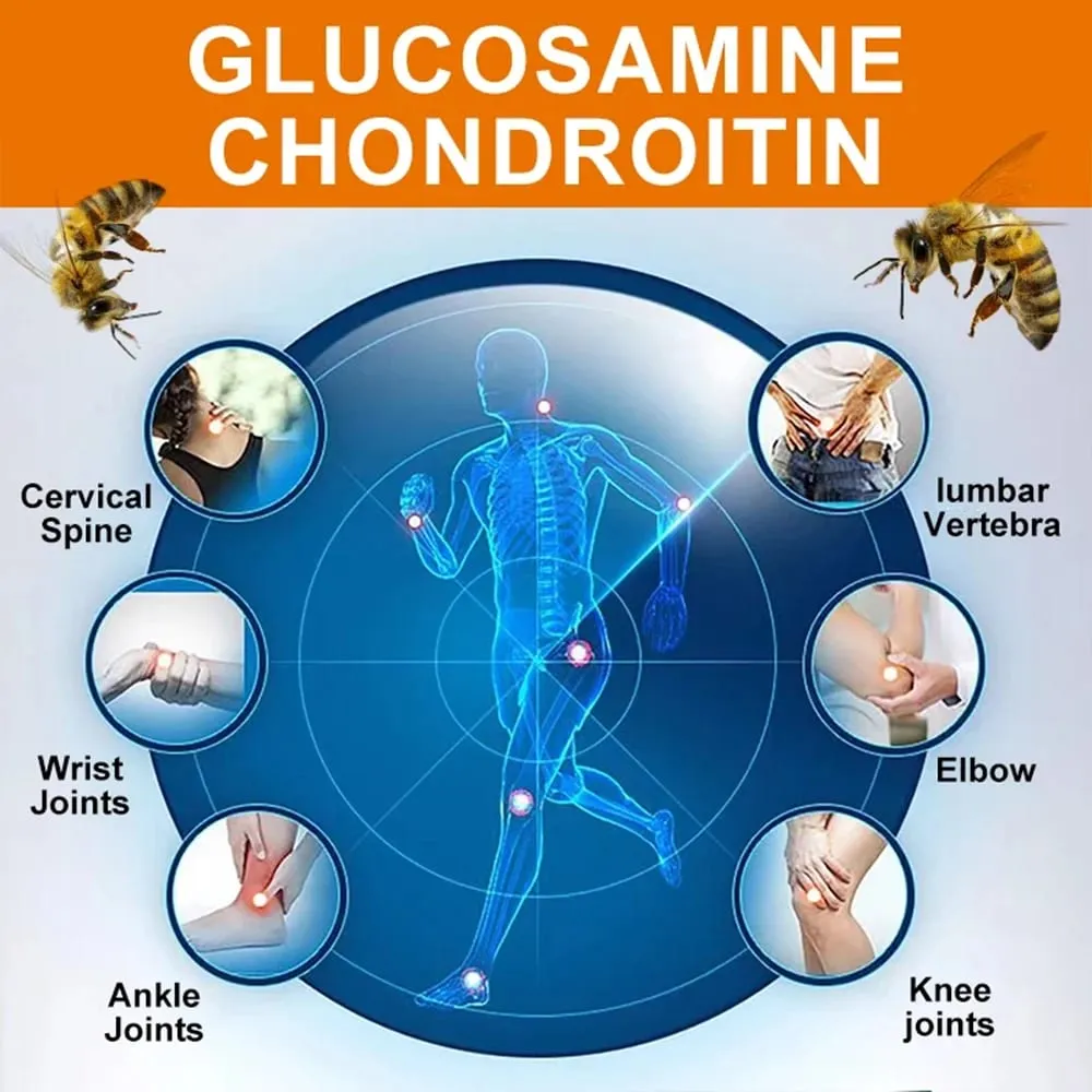 Glucosamina Condroitina Veleno d'api Curcuma e MSM - Supporto digestivo antiossidante per le articolazioni delle ossa Non OGM — image 3