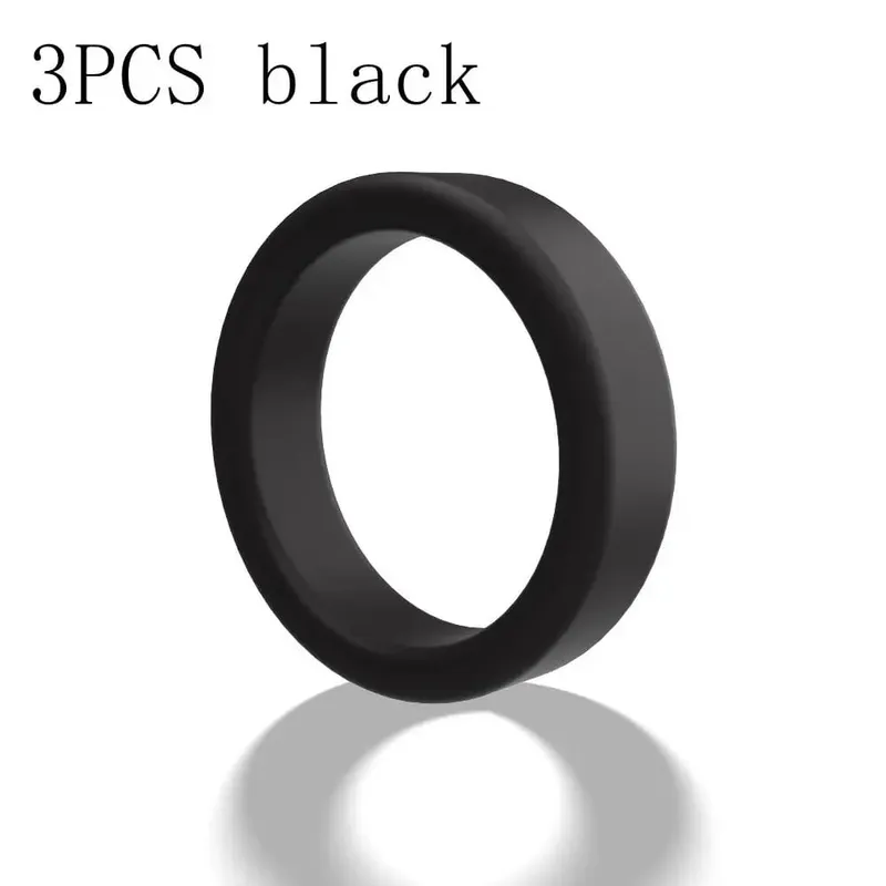 3 sztuk/zestaw pierścień na penisa opóźnienie wytrysku silikonowe wielokrotnego użytku nasienie Cock Rings na dla mężczyzn powiększenie zabawki erotyczne dla mężczyzn pierścionki dla par — image 8