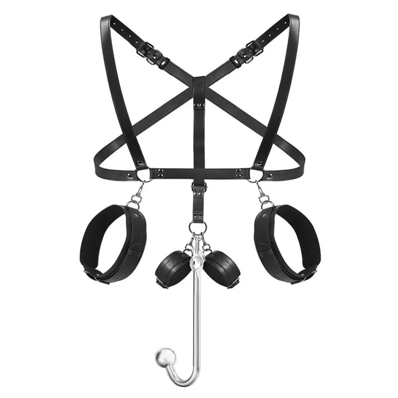 Kits de jouets érotiques, menottes inversées de Bondage réglables, crochet Anal en métal, ensembles de ceintures de liaison, jouets sexuels pour Couples, jouets BDSM pour adultes