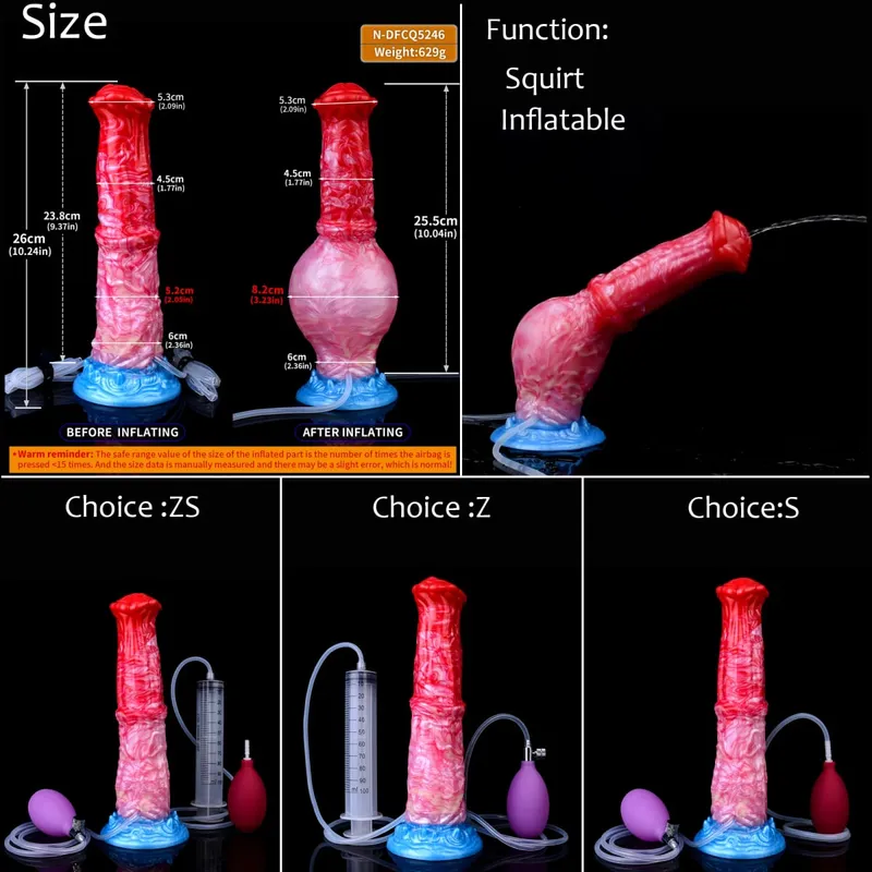 Silikon Şişme Boşalma Düğüm Yapay Penis Ayarlanabilir Çevresi Fışkırtma Fantezi At Penis Yetişkin Seks Oyuncakları Anal Dilatör — image 26