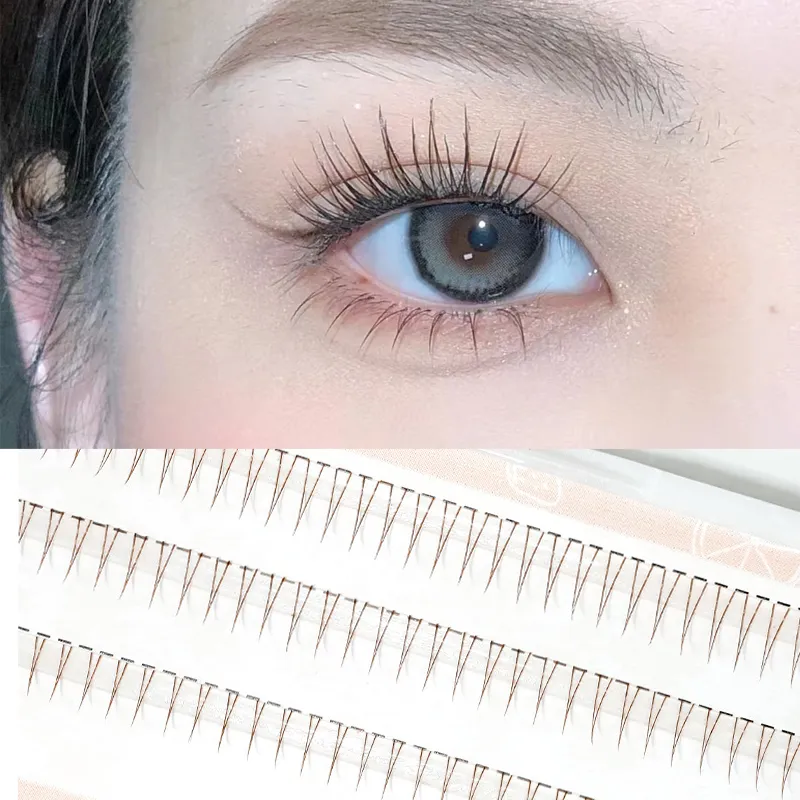 J Curl V Shape Under Eyelash Comic Eye Lashes Natural Bottom Lashes Soft Manga Eyelashes Bunches Eyelash Clusters Korean Makeup — image 1