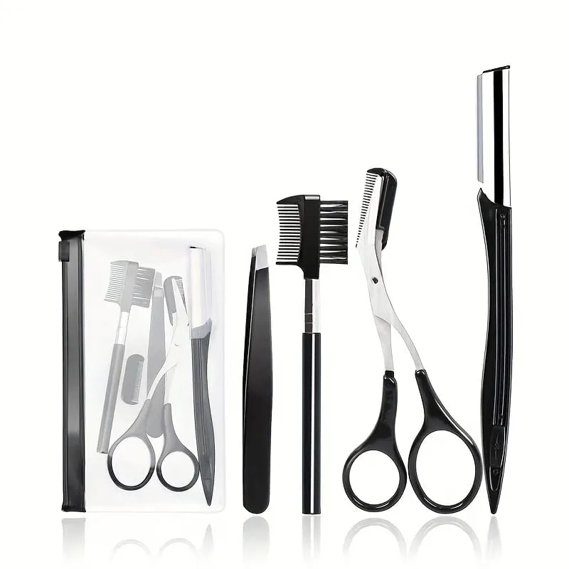 Ensemble de tondeuses à sourcils, ciseaux, pincettes, rasoir, grattage, peigne à sourcils, pince à sourcils, outils de maquillage, 3/4/5/11/12 pièces — image 10