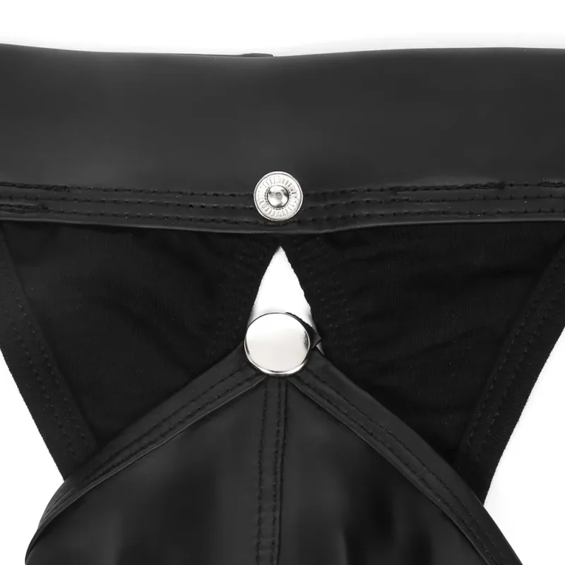 ผู้ชายหนัง Faux Gstring Thongs ชุดชั้นในที่ถอดออกได้เปิดก้นกางเกงเอวต่ำสำหรับสวมใส่สบาย — image 12