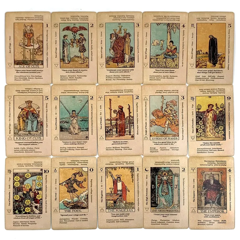 Kad Tarot yang terlaris A 78pcs Kad Permainan Papan Ramalan Ramalan Kata Kunci Dek Antik Permainan Percutian Hadiah Krismas — image 4