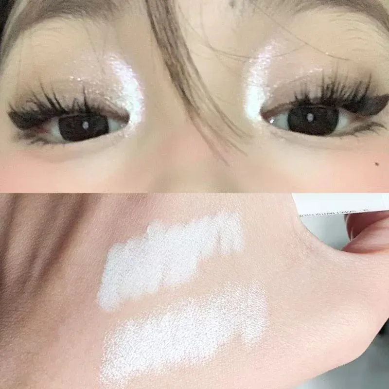 อายไลเนอร์สีขาว SHINY Glitter อายแชโดว์อายไลเนอร์ปากกา 13 สี Matte สีฟ้าสีม่วงสีชมพู Eye Liner แต่งหน้ากระจ่างใส Silkworm