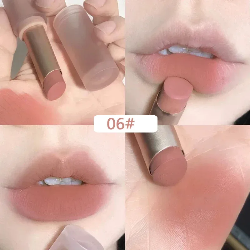 Rouge à lèvres velours mat, brun froid, soyeux, longue durée, imperméable, tasse antiadhésive, brillant à lèvres, brume douce, teinte chair, maquillage pour les lèvres — image 8