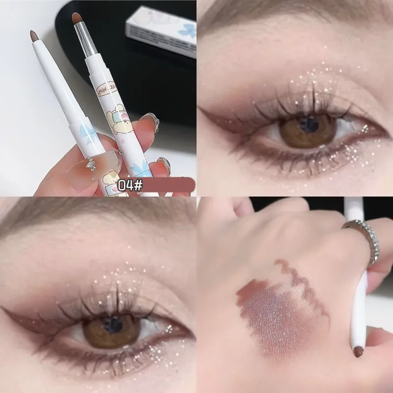 Silky Eye Liner Pensil Silkworm Shadow Pen Natural Matte Green Pink Pink Eyeliner Gel Mudah Diwarnai Alat Mekap Mata Kalis Air — image 3