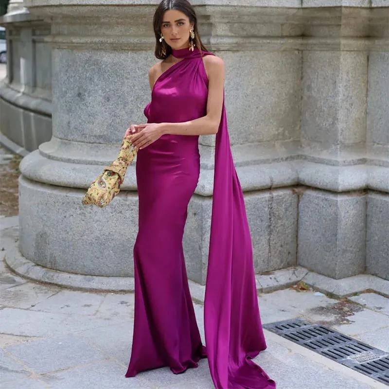 Elegante Band Halter Kleid Frauen Solide Off Schulter Ärmellose Backless Schlank Maxi Kleider 2025 Sommer Herbst Party Roben Dame — image 8