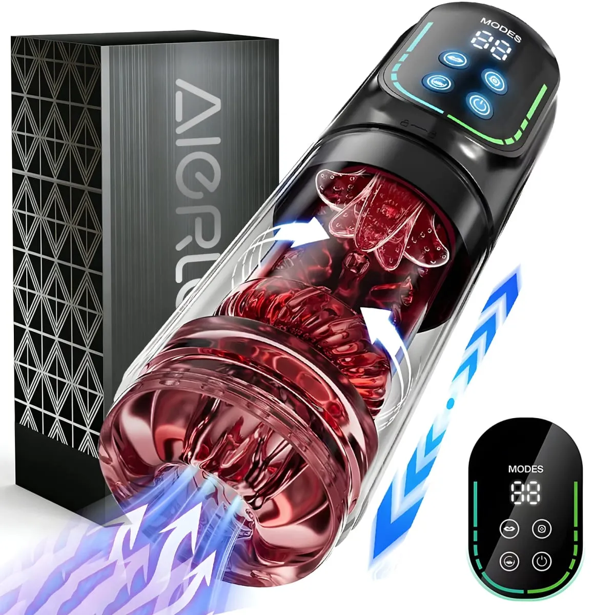 Automatisk manlig masturbator 7 stötande rotation sugande slickfunktion LED-display Vakuum penispump Sexleksaker för män — image 1