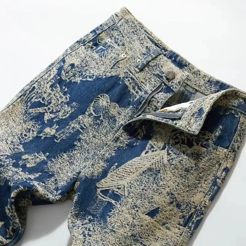 Jeans retrò americani di alta qualità da uomo 2026 autunno nuovi pantaloni dritti da cowboy lavati microelastici popolari resistenti all'usura — image 6
