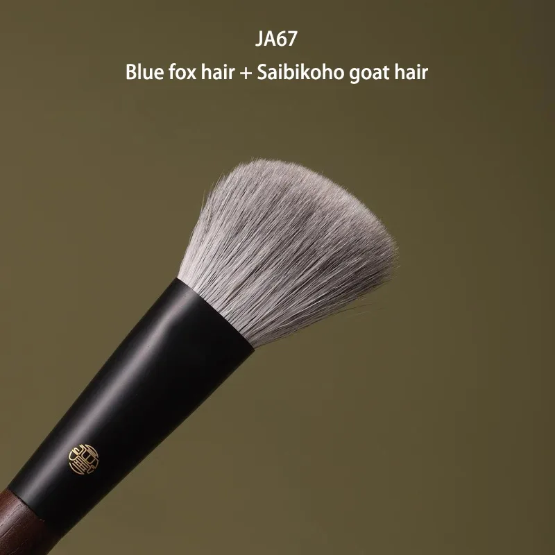 Kuas Rias Buatan Tangan Profesional 1 Buah Kuas Kontur Siku Rambut Kambing Kuda Rubah Tupai Kuas Rias Pegangan Walnut — image 17