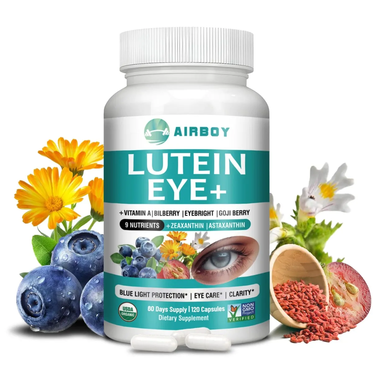 Lutein Eyes - Bilberry Extract and Zeaxanthin - Support Eye Strain and Vision Health Macular Health — image 1