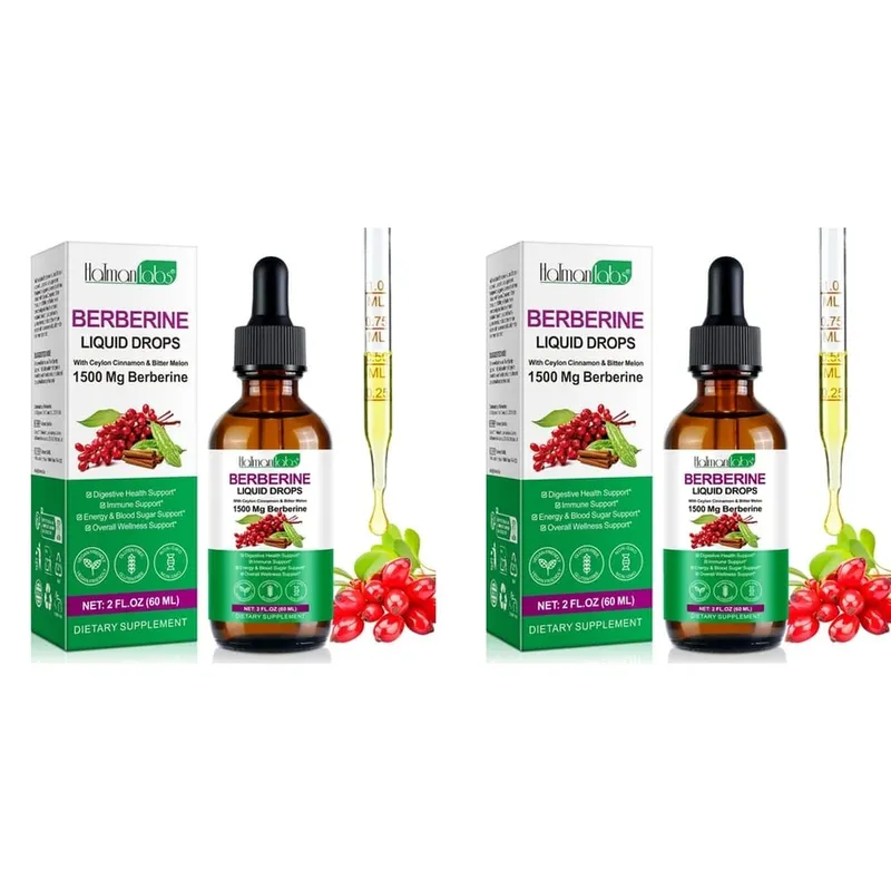 Holmanlabs Berberine Liquid Drops with Ceylon Cinnamon and Bitter Melon Digestive Health Support 1500 Mg Vegan Non-GMO 60 ML — image 8
