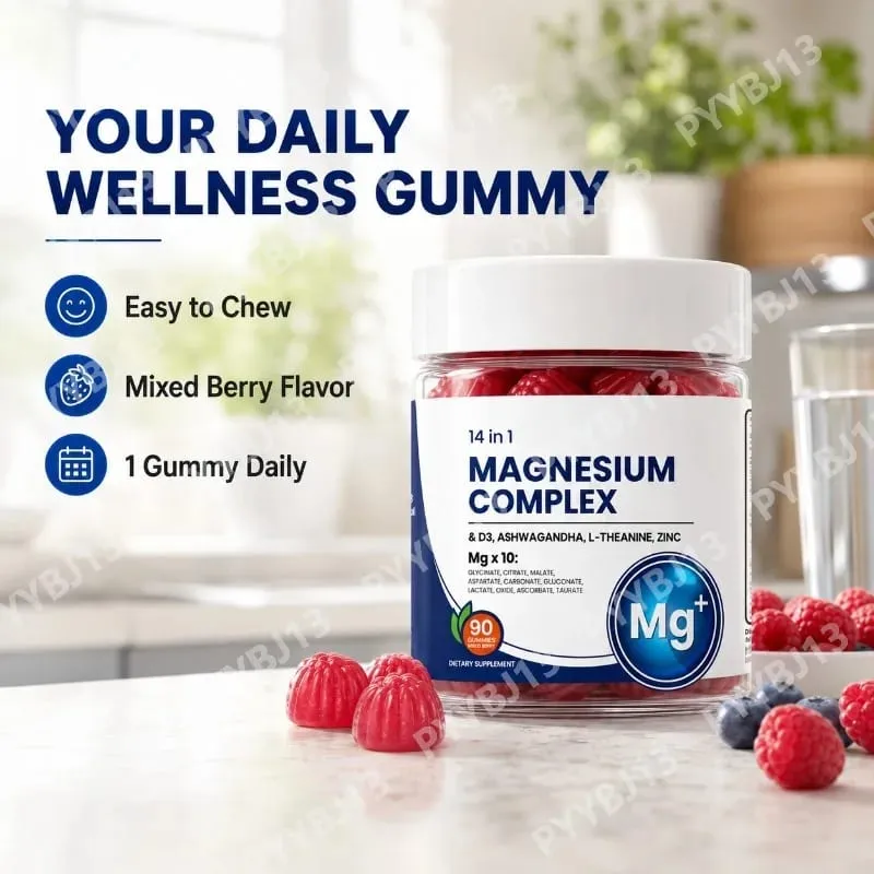 Gummie Googeer DeepCalm Magnesium Complex pro večerní zklidnění s vitamínem D3 Zinek Ashwagandha L-Theanin 90 Gummies — image 3