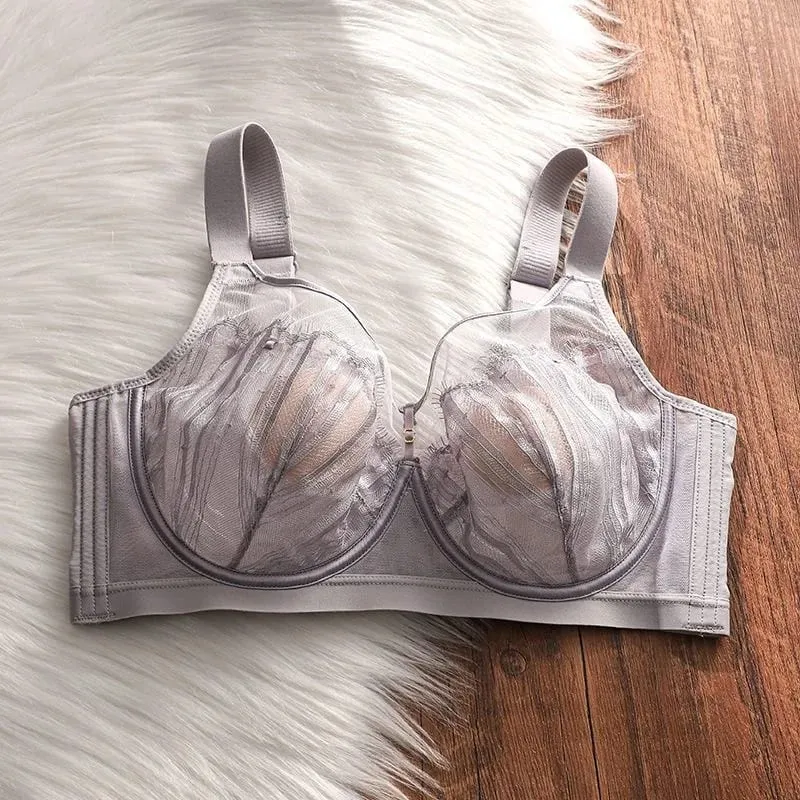 Büyük Göğüs için Kablosuz Push Up Sütyen Ayarlanabilir Konfor Fit Dantel Bralette Sarkmayı Önler ve Şekli Geliştirir Kusursuz Tasarım — image 10