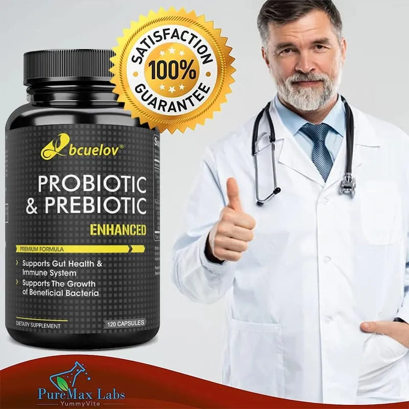 Les probiotiques et les prébiotiques soutiennent la santé intestinale et le système immunitaire Soulagent la constipation, les ballonnements, la mauvaise haleine, l'acné et les imperfections. — image 1