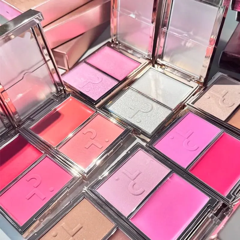 Patrick 2 in 1 Cream & Powder Blush Palette Dual Cheek Blush Duo Lasting Natural Brightening TA Makeup Cosmetics She's That Girl — image 5