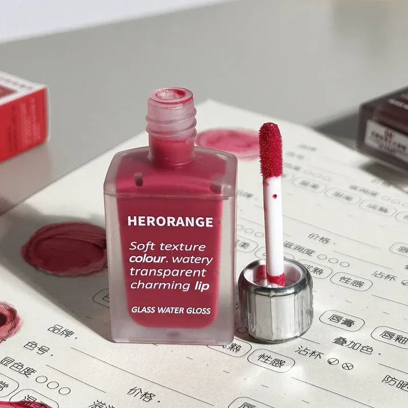 Water-Glow Mirror Lip GLOSS Long Lasting Moisturizing Hydrating Lip Tint แต่งหน้า Skin-Brightening ลิปสติกผู้หญิงเกาหลีเครื่องสำอาง — image 6